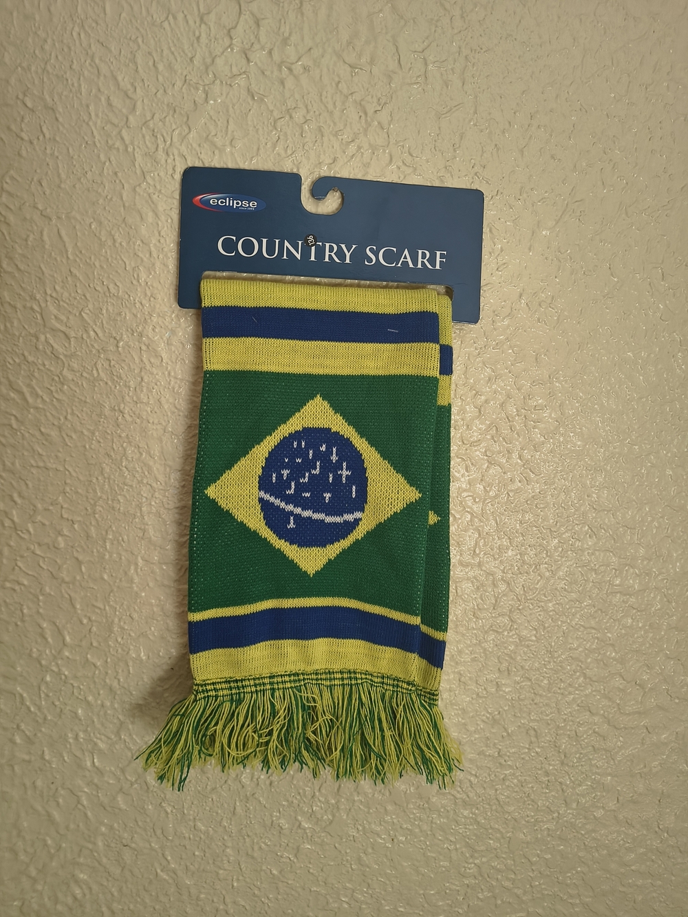 Eclipse Country Scarf in Green, Yellow & Blue - Brazil Motif